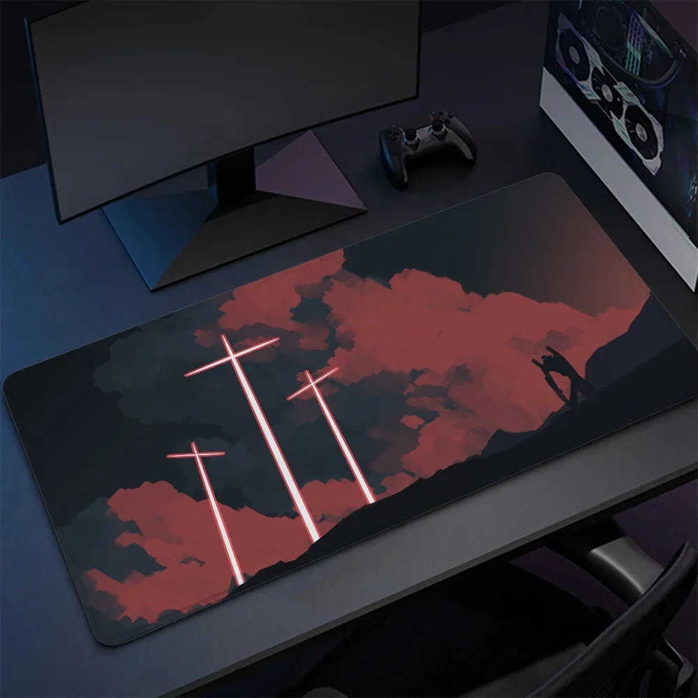 Pc Gaming Evangelion - แผ่นรองโต๊ะ E-Evangeliones XXL แผ่นรองเมาส์เกมเมอร์คีย์บอร์ดพีซีอุปกรณ์สำนักงานแผ่นรองเมาส์แผ่นรองเล่นเกมขนาดใหญ่เมาส์พรมความเร็ว