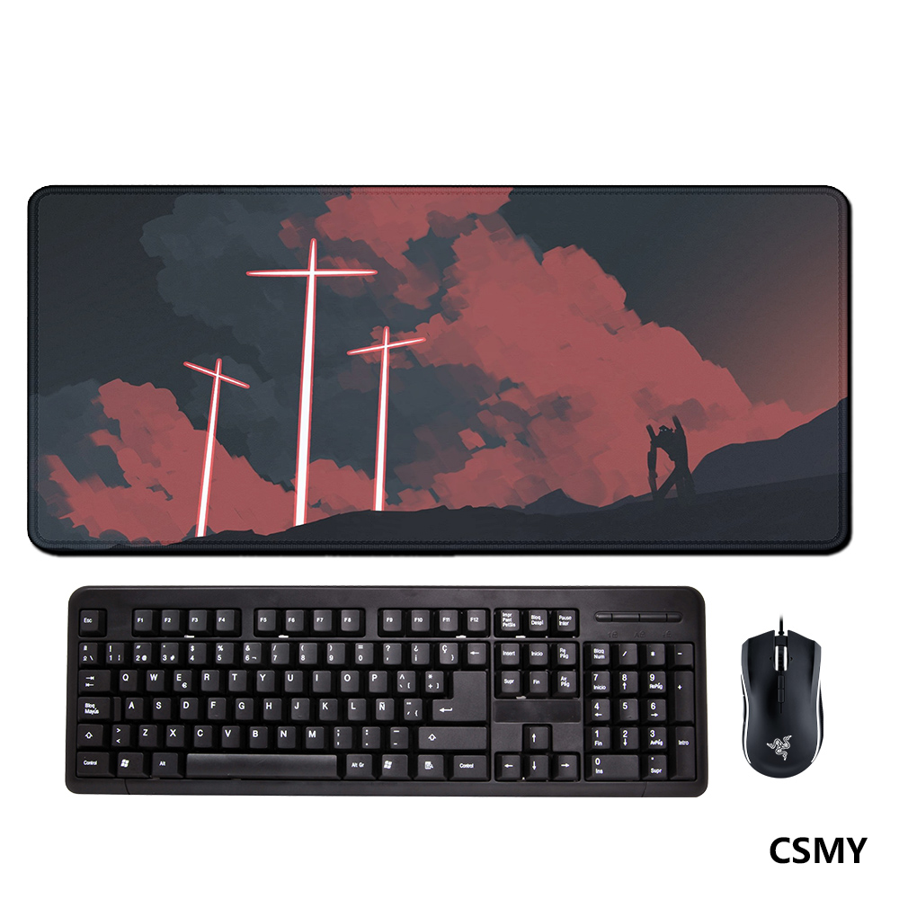 Pc Gaming Evangelion - อุปกรณ์เสริมสําหรับเล่นเกมเมาส์ขนาดใหญ่Pad 900X400 อุปกรณ์เสริมโต๊ะคอมพิวเตอร์สํานักงานPc Gamerเดสก์ท็อปE-Evangelion Mousepad Xxl