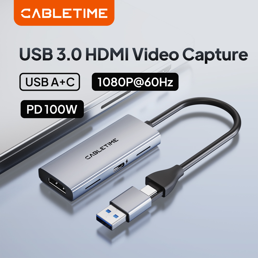 Pc Gaming Game - CABLETIME การ์ดจับภาพวิดีโอ 4K พร้อม PD 100W