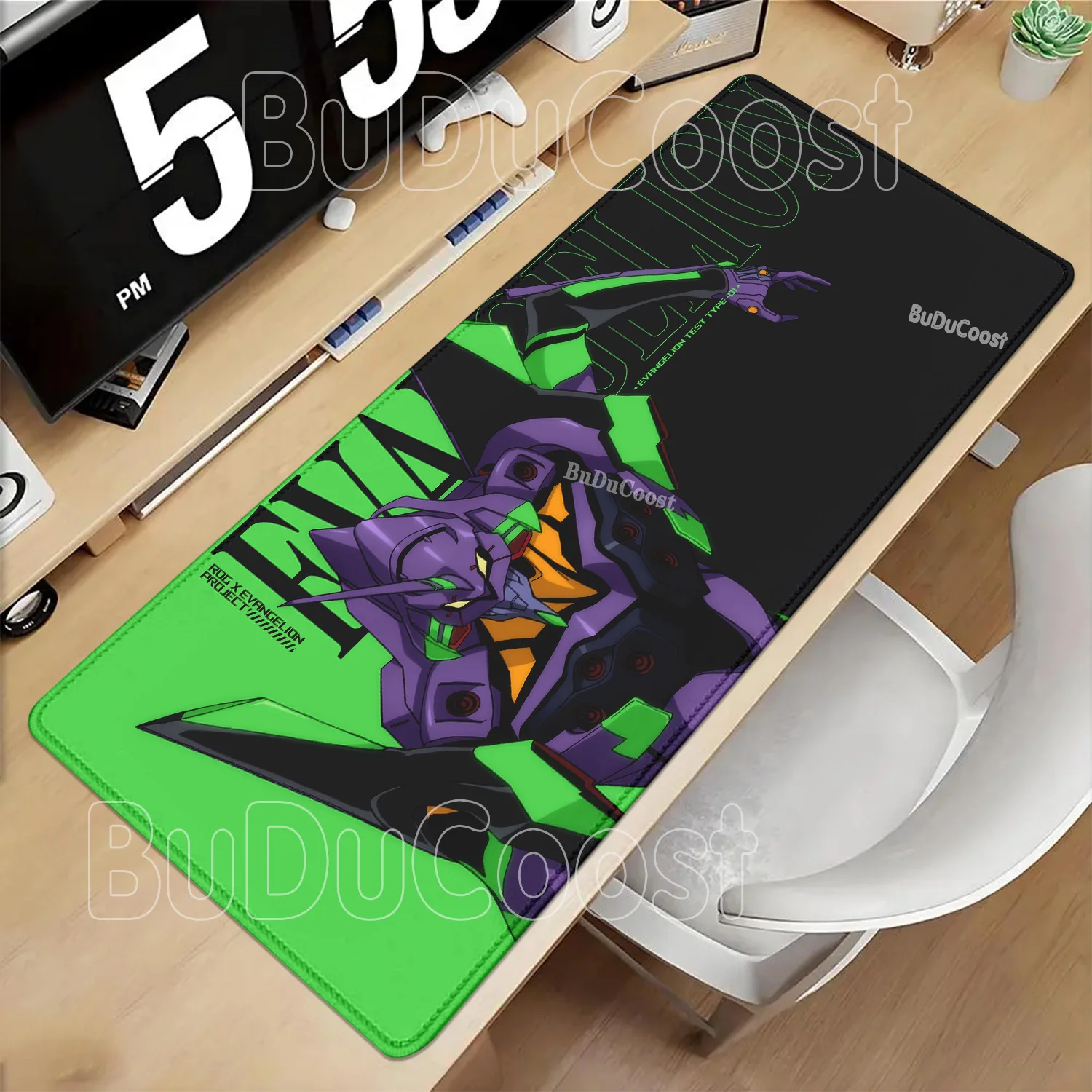 Pc Gaming Evangelion - แผ่นรองเมาส์ Evangelion EVA 01 ขนาดใหญ่ แผ่นรองโต๊ะเกมเมอร์