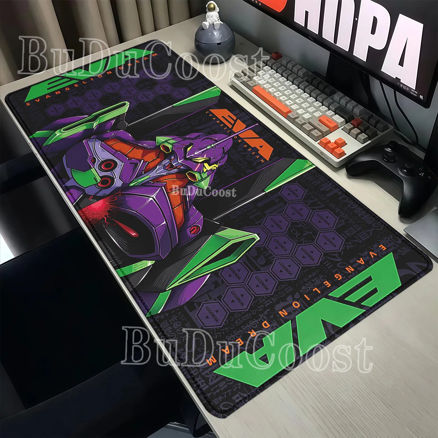 Pc Gaming Evangelion - แผ่นรองเมาส์ Evangelione EVA 01 ขนาดใหญ่ XXL