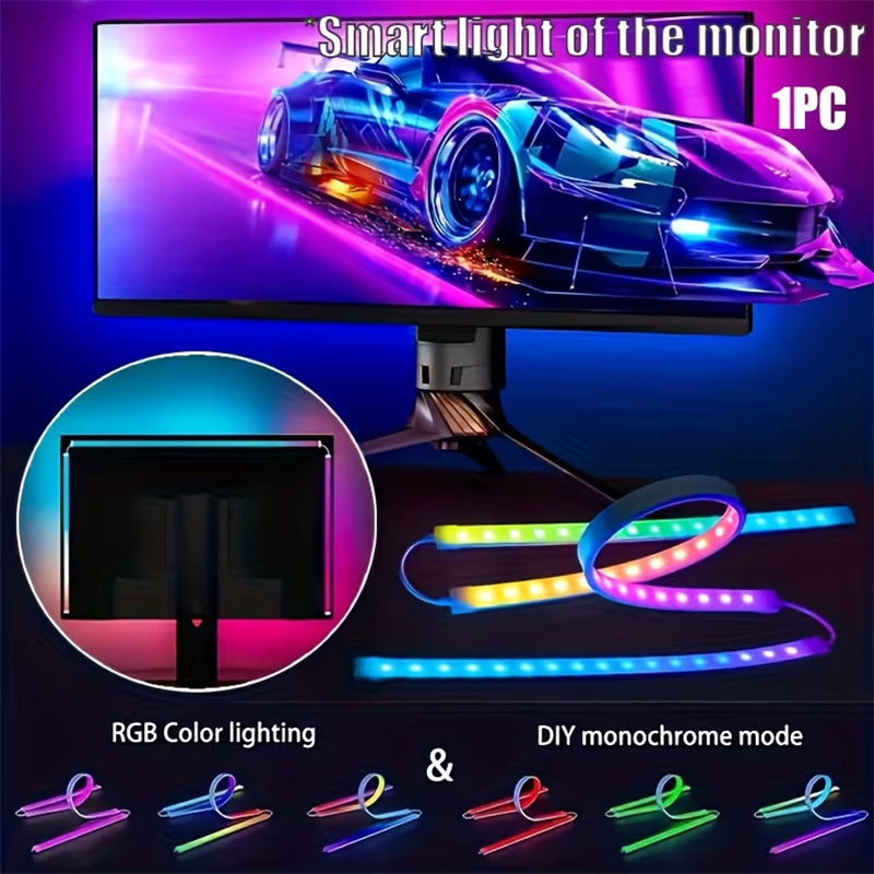 Pc Gaming Game - ไฟ RGB สำหรับเล่นเกม แถบไฟ LED สำหรับจอภาพ