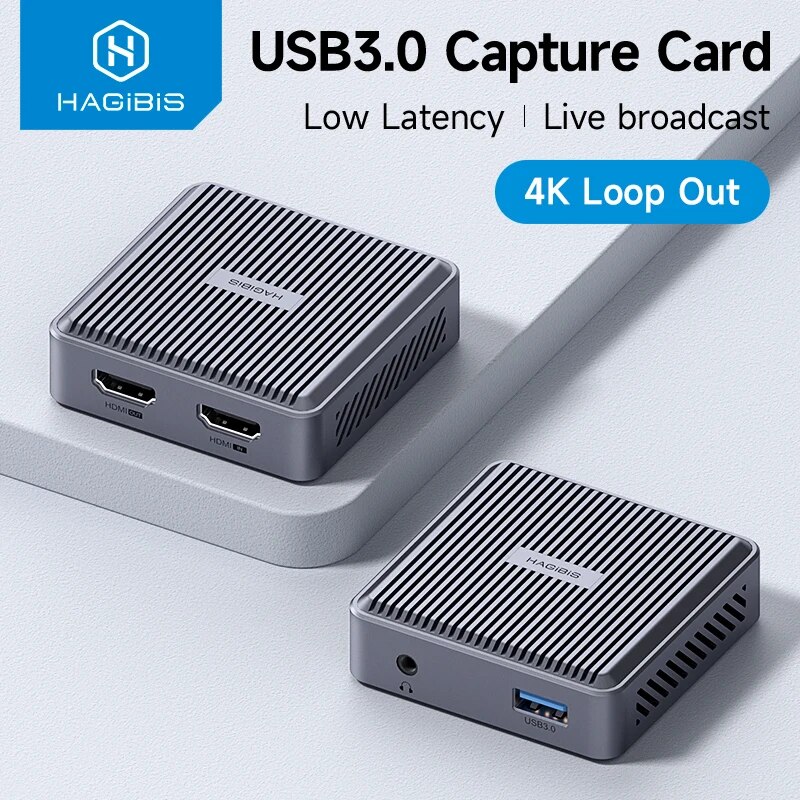 Pc Gaming Game - Hagibis การ์ดจับภาพวิดีโอที่รองรับการทำงานกับ HDMI 4K มีลูปสำหรับบันทึกเกมถ่ายทอดสด MS2131