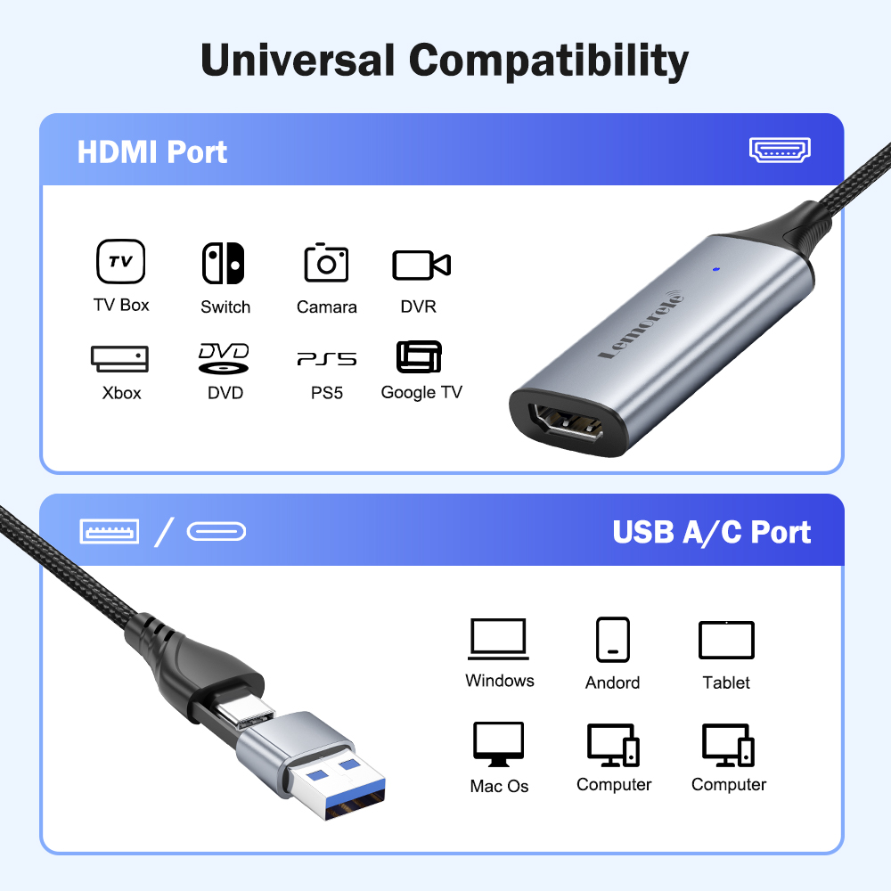 Lemorele USB 2.0 Video Capture - Pc Gaming Game บทวิจารณ์และราคา
