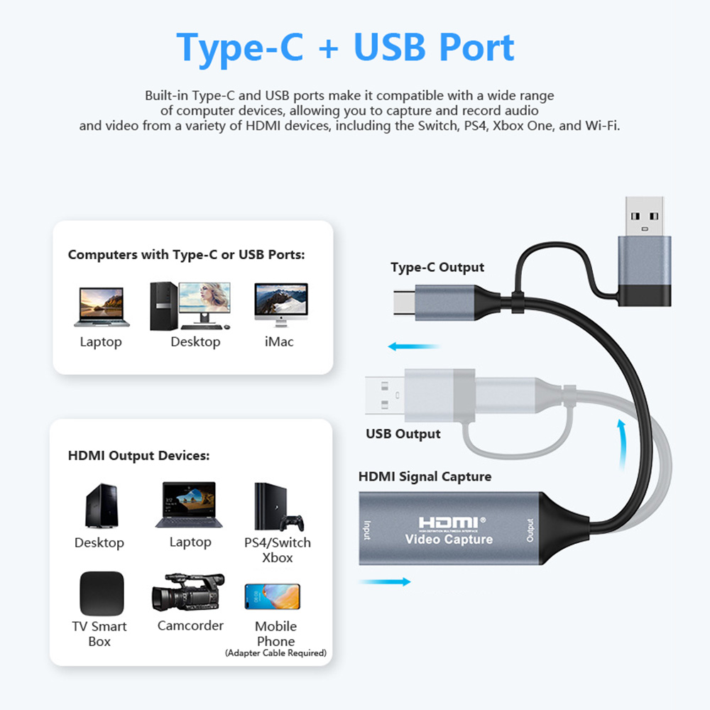 การ์ดบันทึกวิดีโอ 4K 2 in 1 US - Pc Gaming Game บทวิจารณ์และราคา